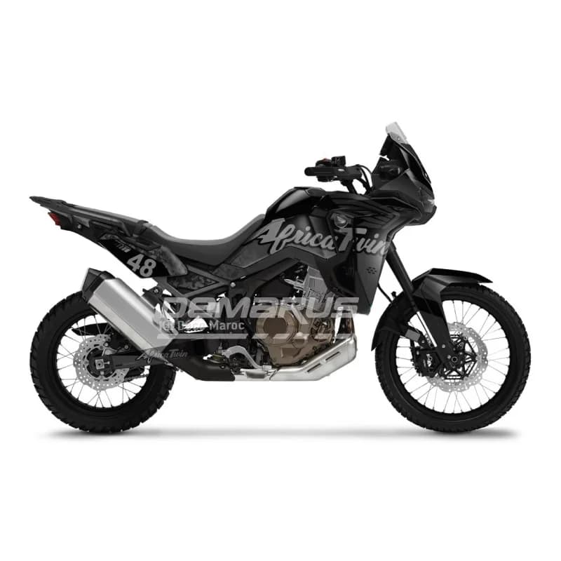 Kit déco moto Kit Déco Honda Africa Twin CRF 1100L / 1000L (2016-2026) | Édition Demarus Camouflage Noir - Vue 1