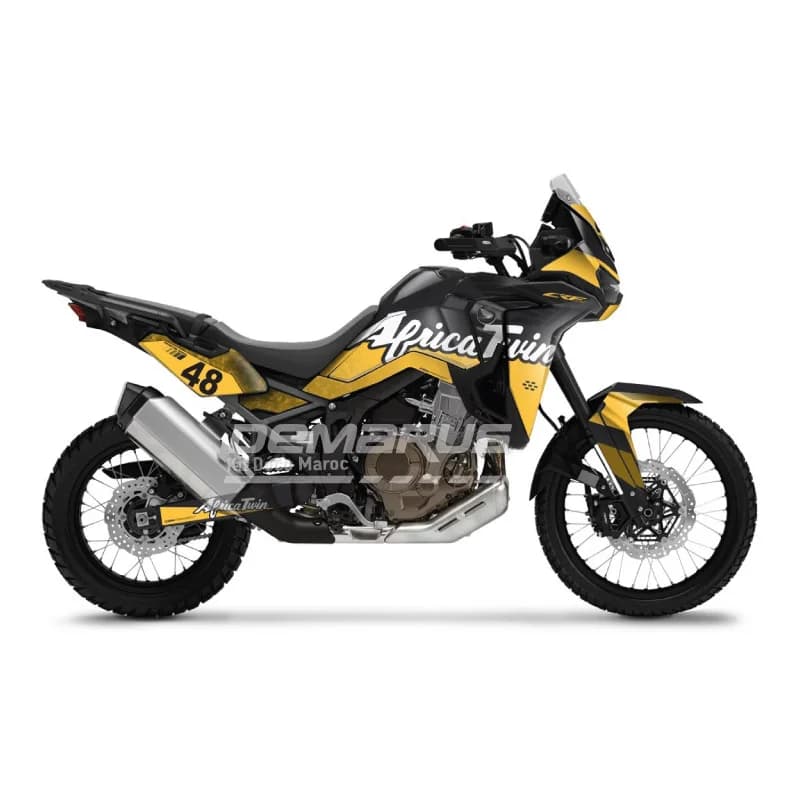 Kit déco moto Kit Déco Honda Africa Twin CRF 1100L (2016-2026) | Édition Raid Jaune - Vue 1