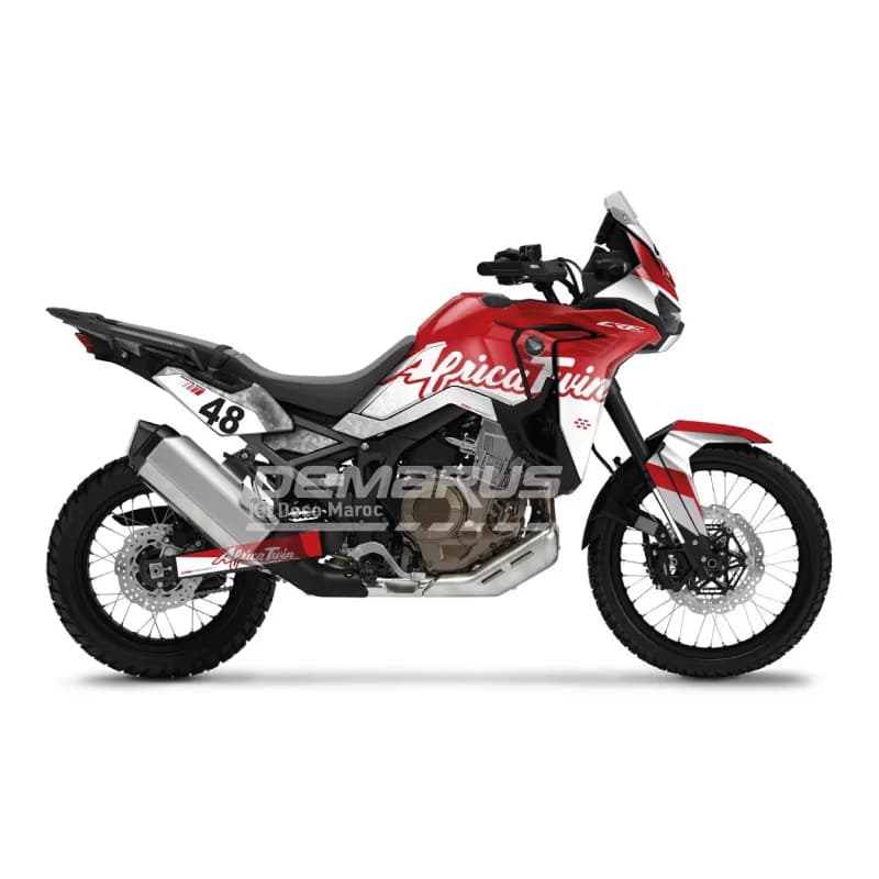 Kit déco moto Kit Déco Honda Africa Twin CRF 1100L / 1000L (2016-2026) | Édition Demarus Raid Écarlate - Vue 1