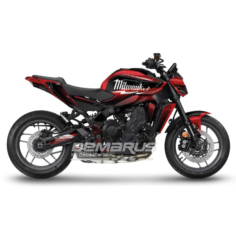 Kit déco moto Kit Déco Yamaha MT-09 2021-2026 | Édition Milwaukee Foudre - Vue 1