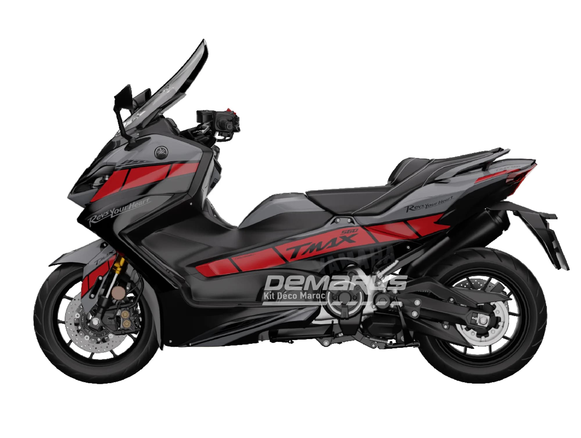 Kit déco moto Kit Déco Yamaha TMAX 560 2020-2026 | Édition Dynamique Rouge - Vue 1