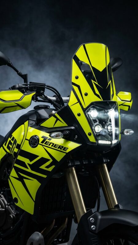 Kit déco Yamaha YZ 450 jaune et noir pour moto de cross.